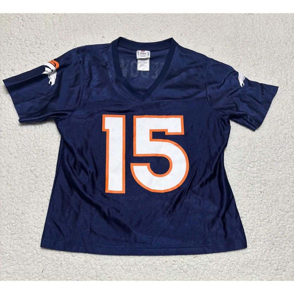 NFL Team Apparel Womens Denver Broncos Tim Tebow 15 Football Jersey Navy Blue M